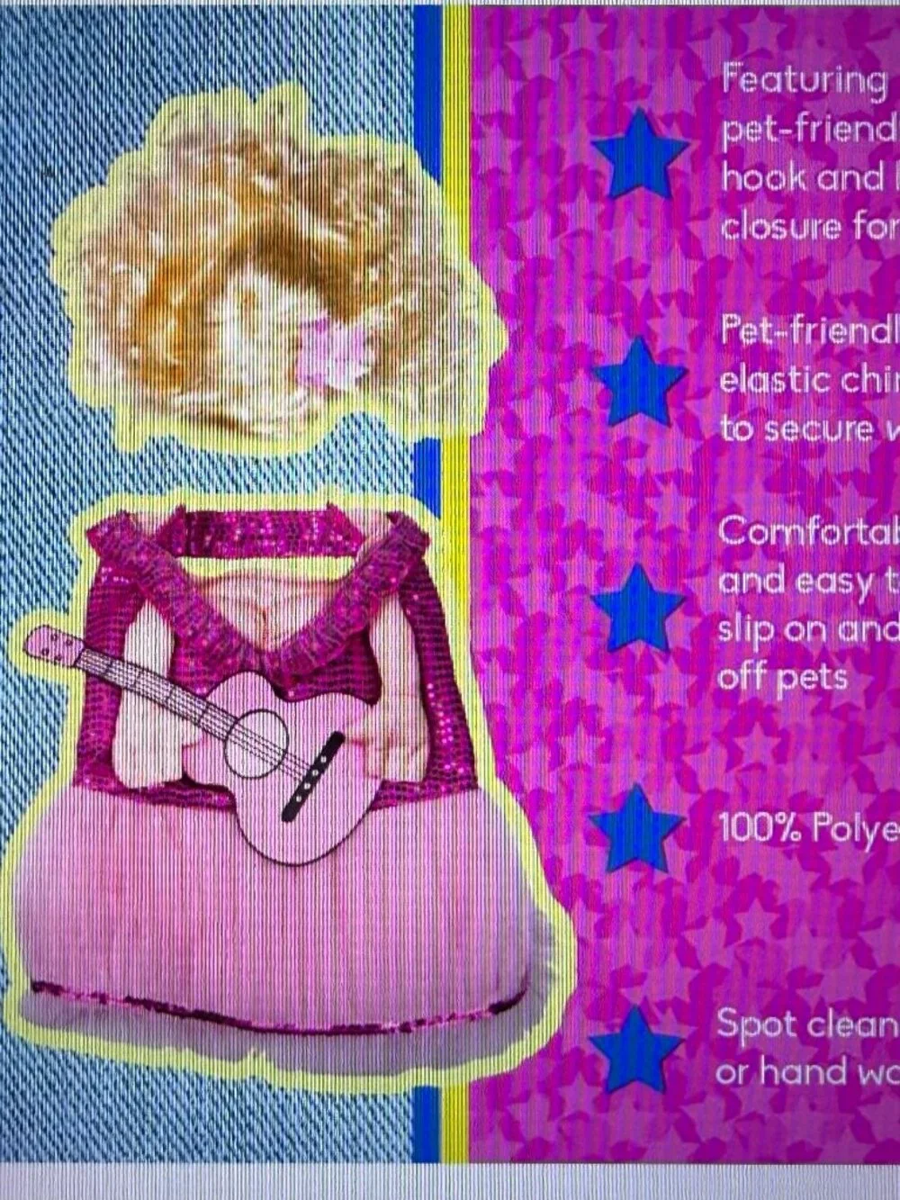 Doggy Parton, Dog Clothes , Country Sweetheart Pet Dress Costume Set, Pink, M/L